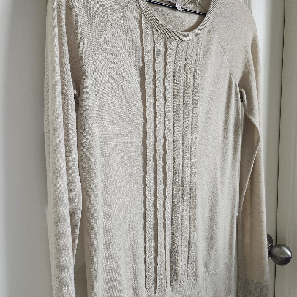 LOFT Textured Crew Neck Long Sleeve